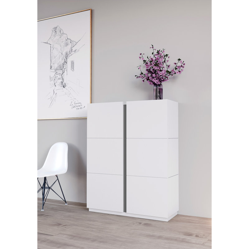 24 Pair Shoe Storage Cabinet, White/Graphite