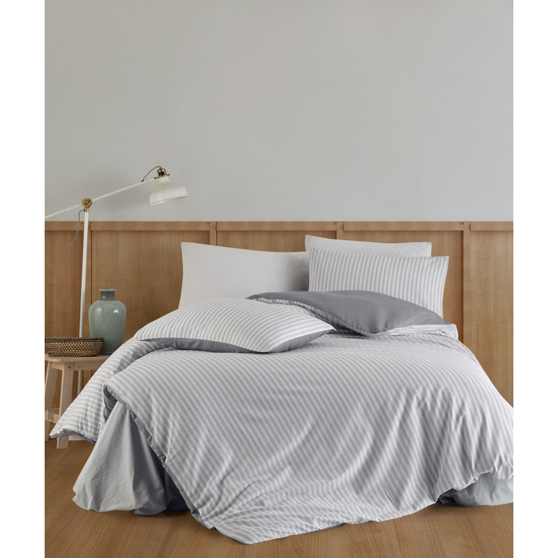  Ensemble de housse de couette double face standard en coton 5 pièces, Housse de couette grand + 4 grandes taies décorat