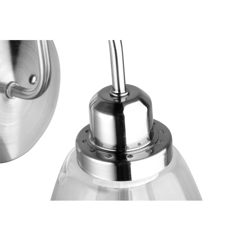 Gere 1 - Light Dimmable Industrial Style Switched Silver Armed Sconce