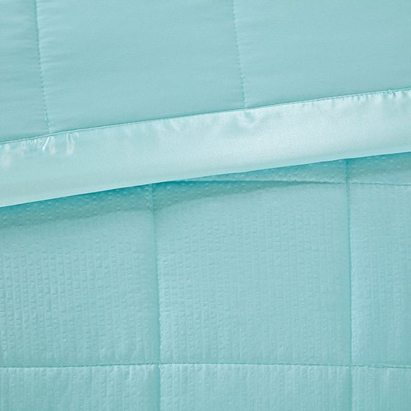 Aqua Full Down Alternative Blanket with Satin Trim