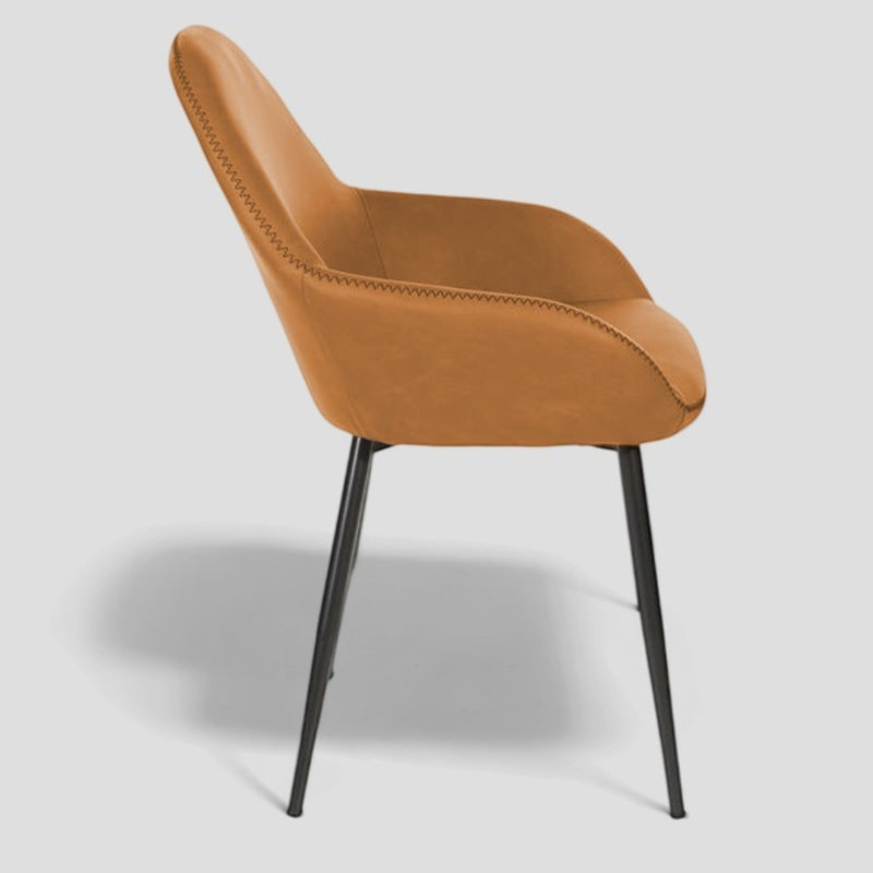 Fauteuil Janeya, Similicuir brun clair