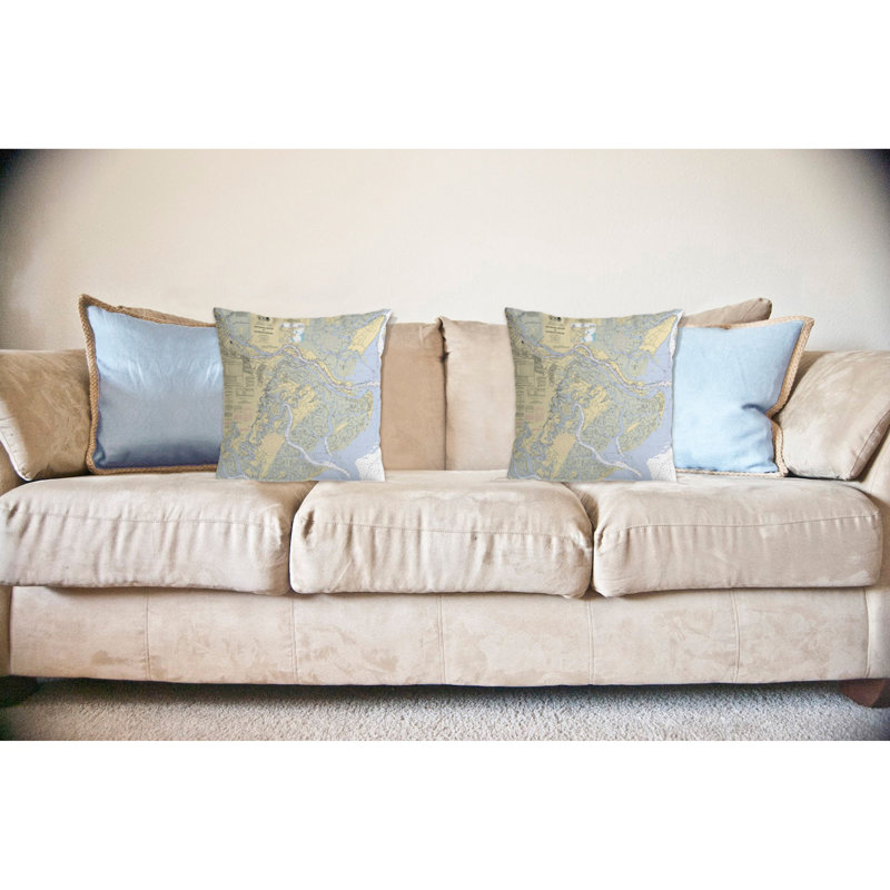 Coussin décoratif intérieur / extérieur Savannah River and Wassaw Sound, GA