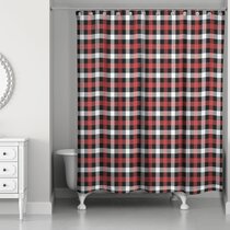 St Nicholas Square Buffalo Check Holiday Shower Curtain 2 Hand Towels &  Bath Rug