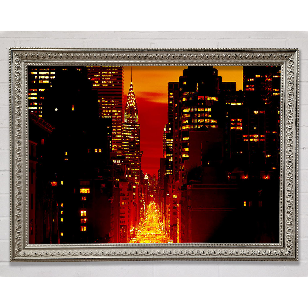 Empire State Building Feuerrot - Druck