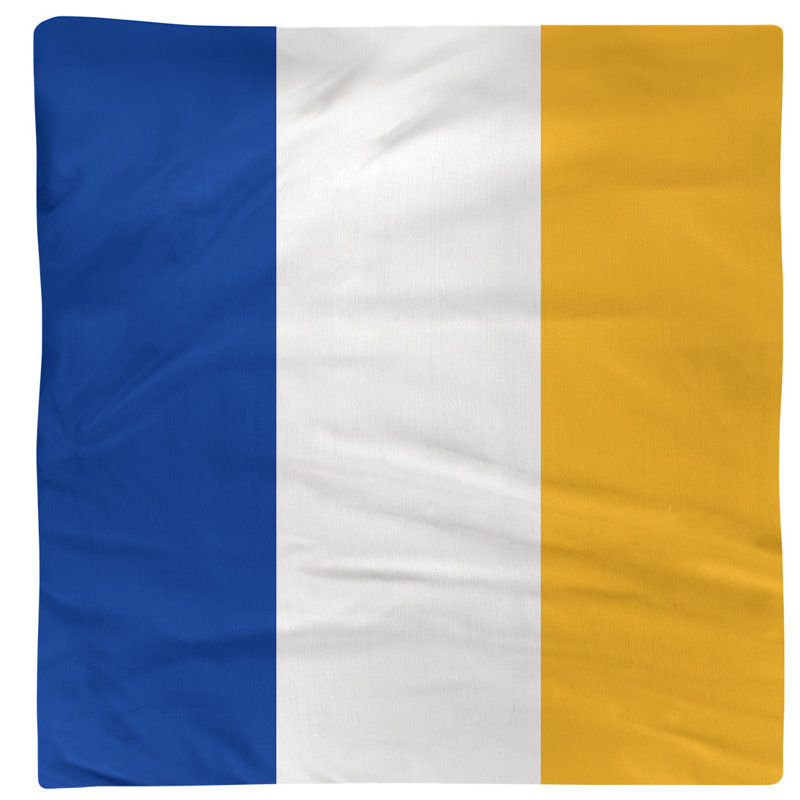 Striped Square Napkin, Blue/White/Gold, 10" H x 10" W x 0.25" D, Poly Twill