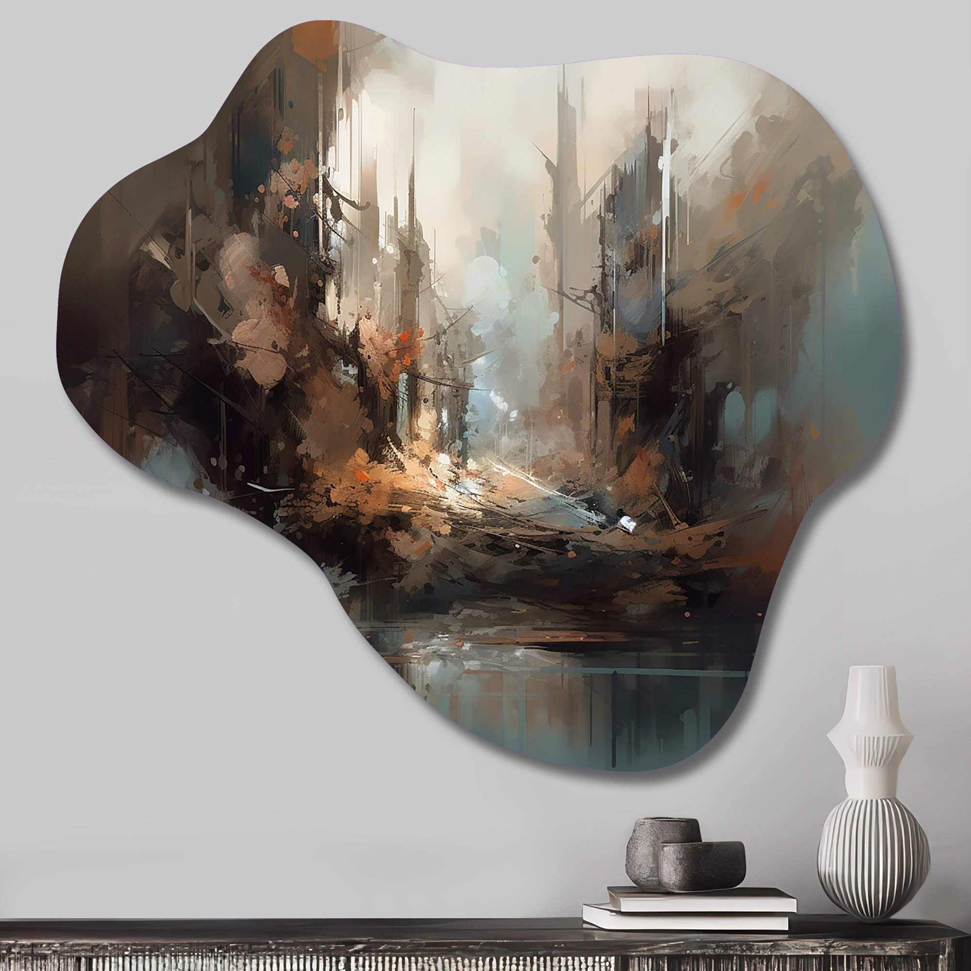 Brayden Studio® Abstract Delicate Brushstroke Painting V - Asymmetrical ...