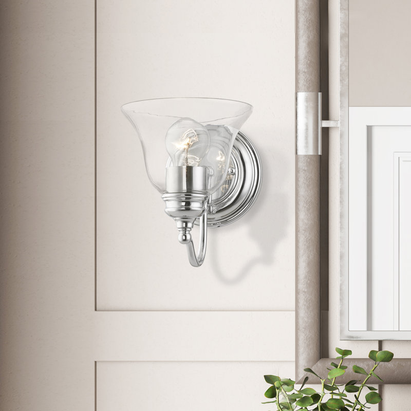 Applique murale de salle de bain à intensité variable 1 lumière Deshaundra, Chrome poli