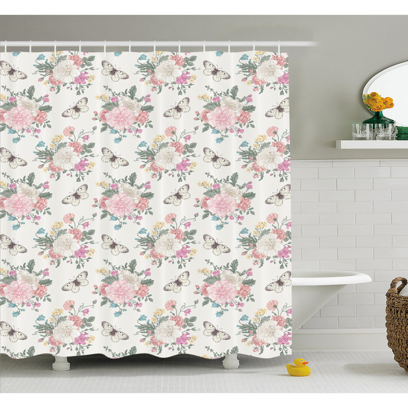 Shower Curtain with Hooks Included, 75" H x 69" W