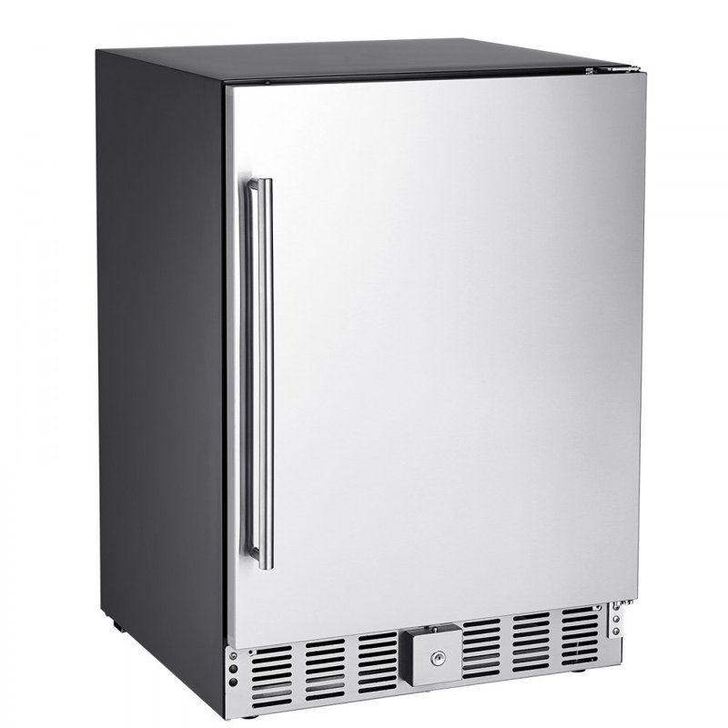 24" Outdoor Beverage Fridge Cooler 150QT Beer Refrigerator Indoor Outdoor, Black/Silver