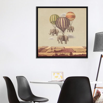 « flight of the éléphants » sur toile
