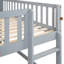 Lit mezzanine bas gris avec glissière pour un décor de chambre à coucher double