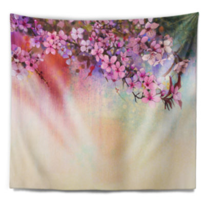 Tapisserie à peinture aquarelle de fleurs