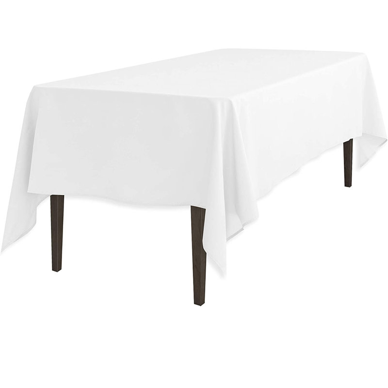 White Cotton Table Cover, 90" L x 57" W