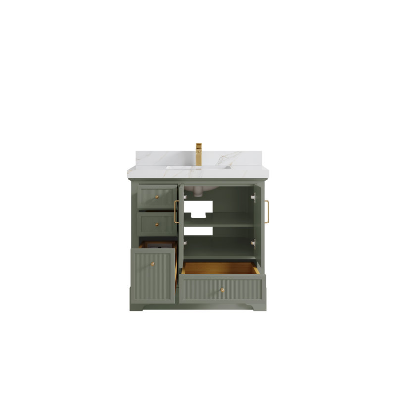 Ensemble de meuble-lavabo simple 36 po Alys, Sienne Calacatta