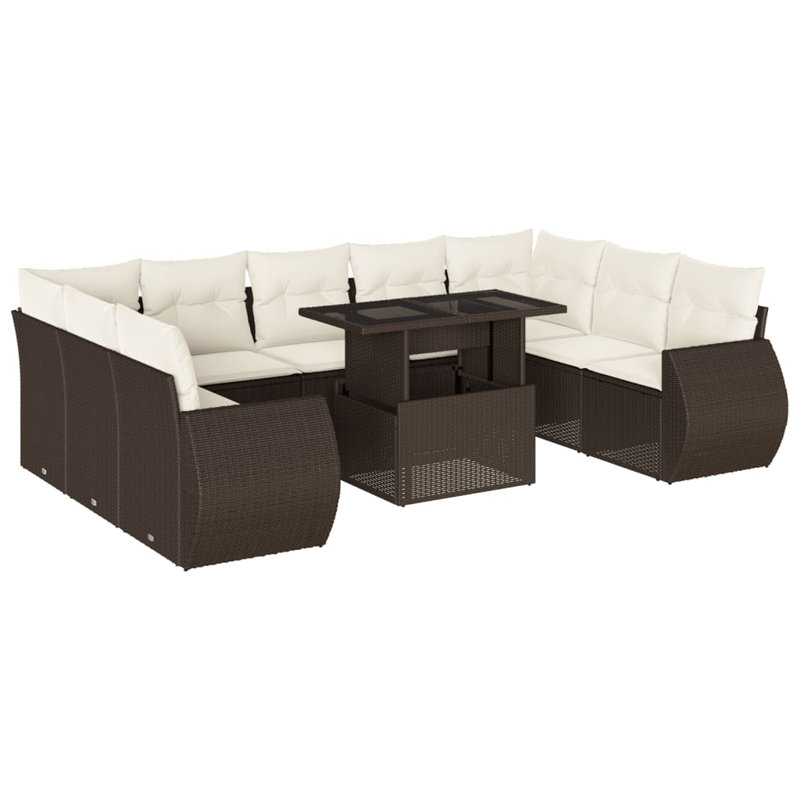 Ensemble de canapé de jardin Vidaxl, Brun