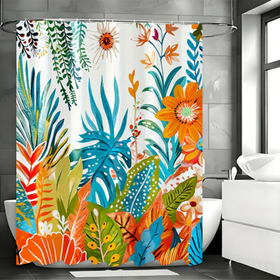 Floral Shower Curtains with Hooks Included