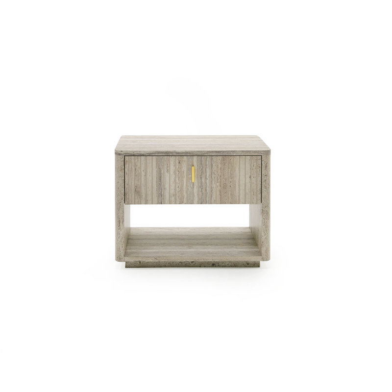 Table de chevet Bayldon, Gris travertin