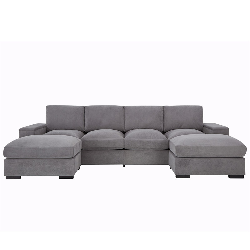 Sectional Sofa Deep Seat Sofa Couch With Ottomans, Corduroy Sofa Sleeper Comfy Upholstered Furniture For Living Room, Apartment, Office,