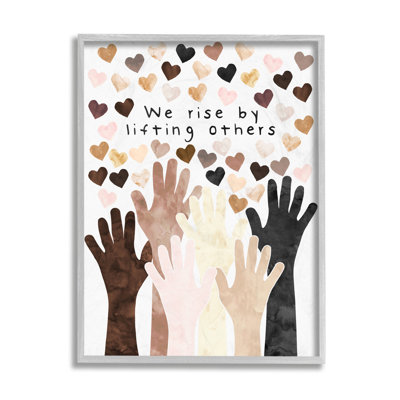 «We Rise» par Lifting d'autres citation «Hands Hearts» par Erica Billups - reproduction d'art