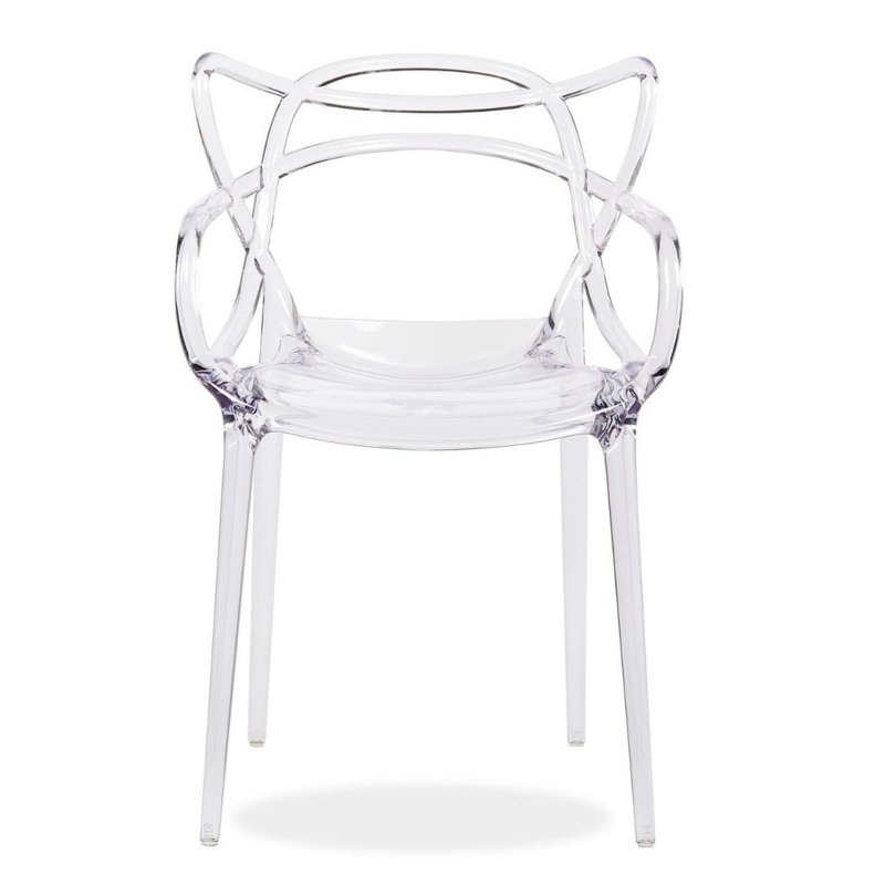 Fauteuil empilable moderne H 18 po Amergin | Polycarbonate | Utilisation commerciale et résidentielle