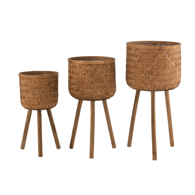 Alzada Pot Planter, Beige/Black