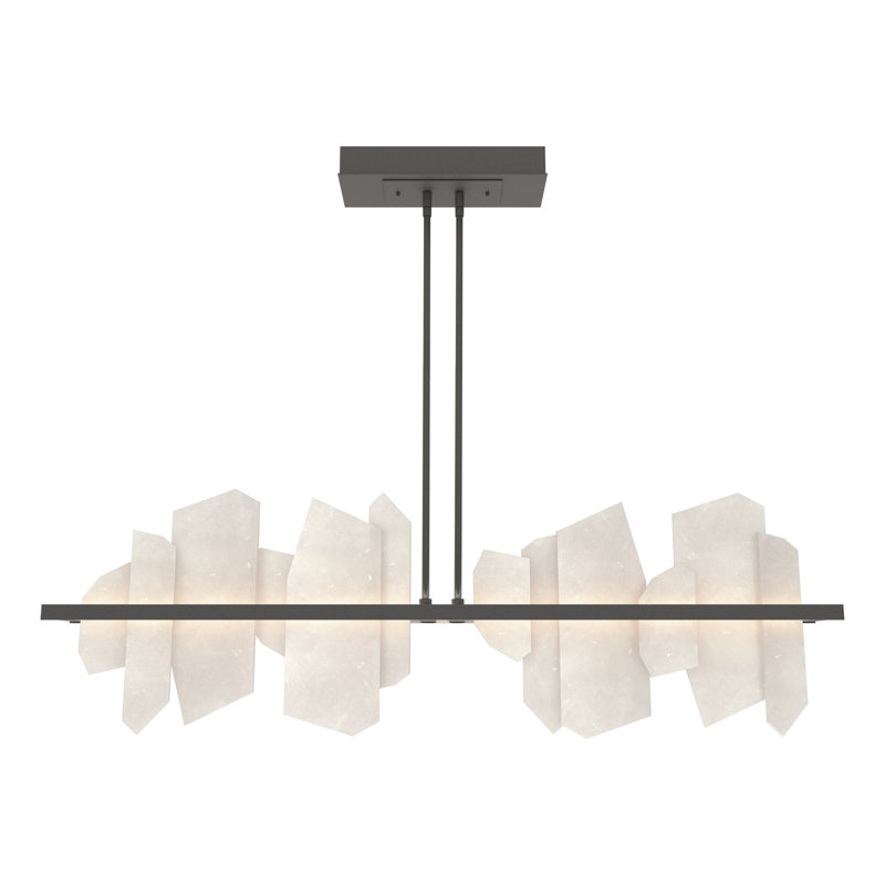 Volterra Linear LED Pendant - Ink - 51.9" - 63.9", Natural Iron