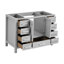 Meuble-lavabo sur pied 48 po, meuble-lavabo autoportant avec comptoir, armoire de rangement en bois massif gris
