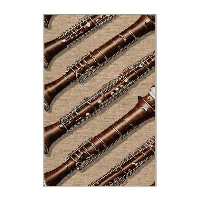 Washable Bassoon Music Area Rug, Runner 2' x 4'