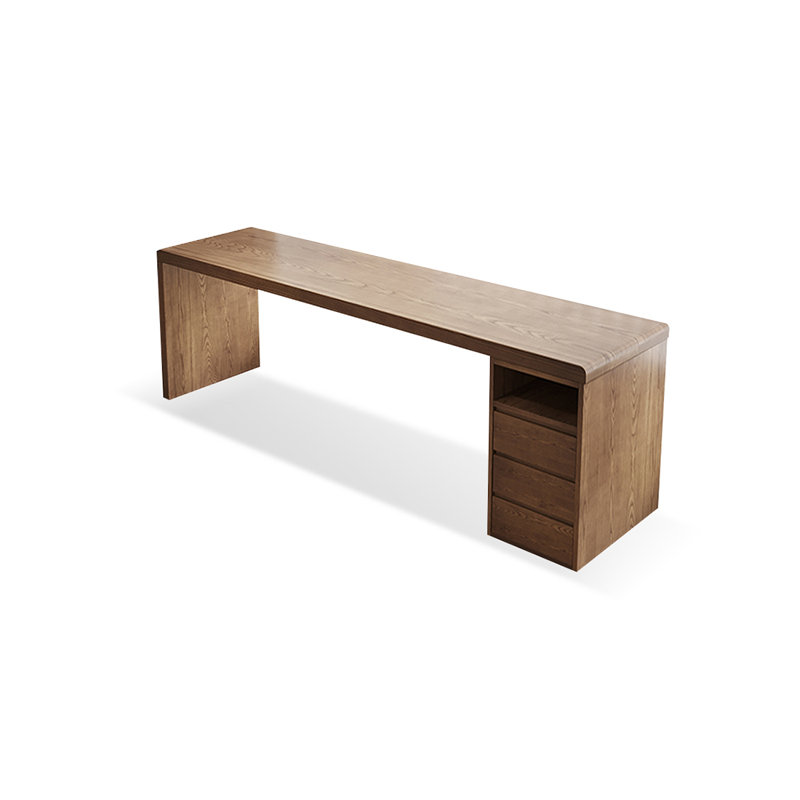 Walnut Rectangular Solid Wood Executive desk with drawers desk, 29.53"H*78.74"W*23.62"D