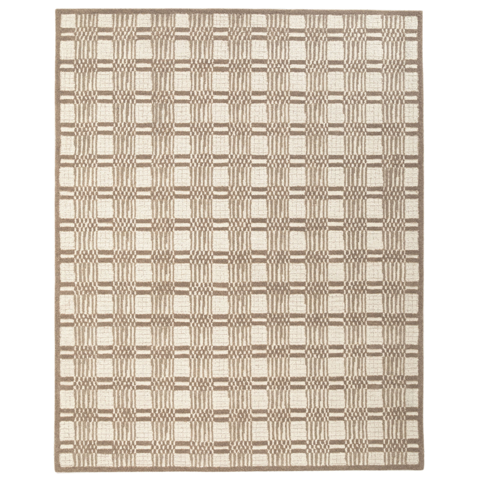 Hand-Tufted Striped Geometric Rug, Rectangle 5' x 8'
