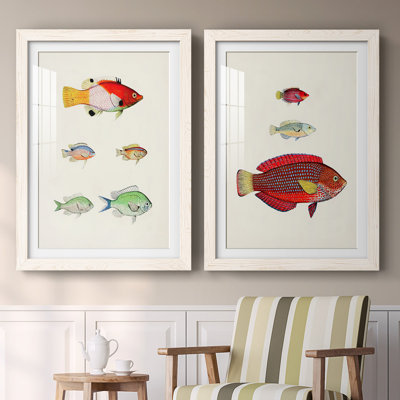 Colorful Tropical Fish I - Colorful Tropical Fish I - ensemble de 2 reproductions d'art sur toile