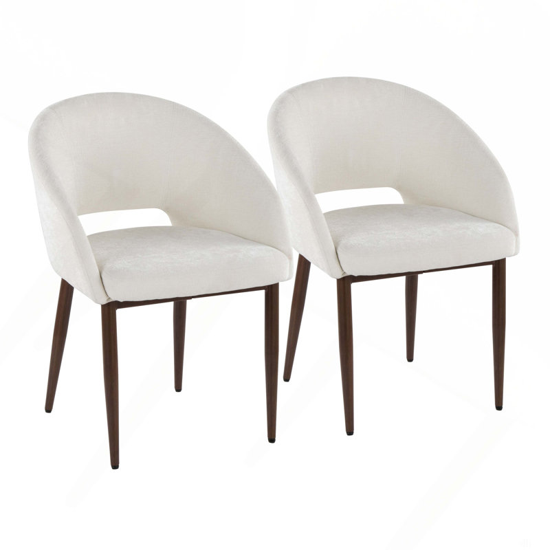 Chaise en métal et tissu léger à hauteur fixe, Blanc