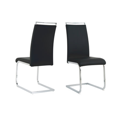 Stuhl 47cm H Upholstered Metal Cantilever Chair