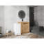 Meuble-lavabo autoportant de 42 po avec lavabo en céramique et armoires de rangement, porte à fermeture douce, armoire combinée-129865703-129865704-129865708