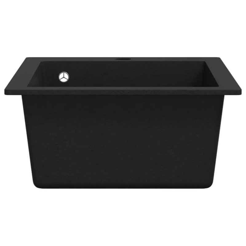 Audra Overmount Kitchen Sink Single Basin Granite, Black