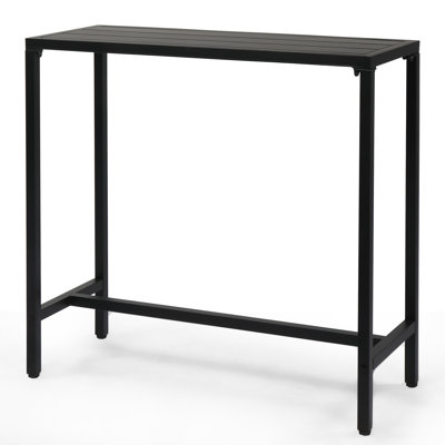 Outdoor  Black Rectangular Metal Bar Table