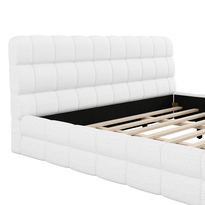 Lit rembourré cubique, Blanc, Grand