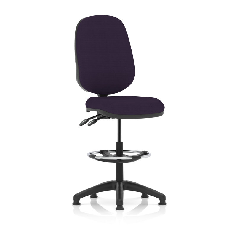 Amarvir Drafting Chair, No Arms, Black