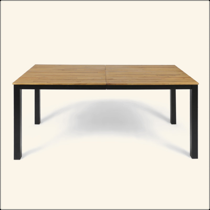 Table de salle à manger exquise en bois d'acacia pour des repas Alfresco inoubliables