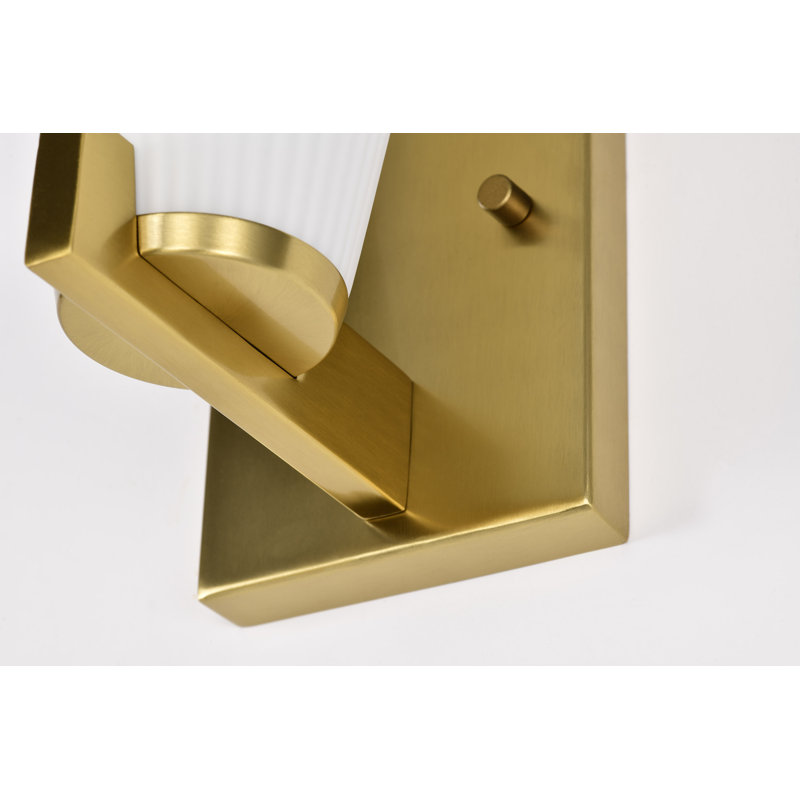 Meuble-lavabo 1 lumière Keindl - verre nervuré, Bronze brillant
