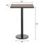Plateau de table rectangulaire en bois massif avec base ronde de 18 po de hauteur-776346346-776346350-776346345