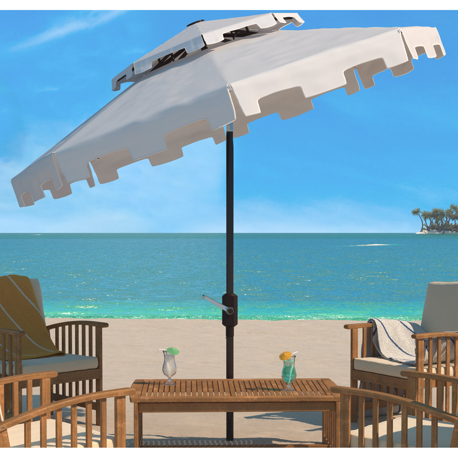 Towerside 8.4' Umbrella, White