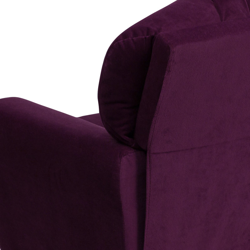 Contemporary Kids Recliner with Cup Holder, Microfiber - Purple
