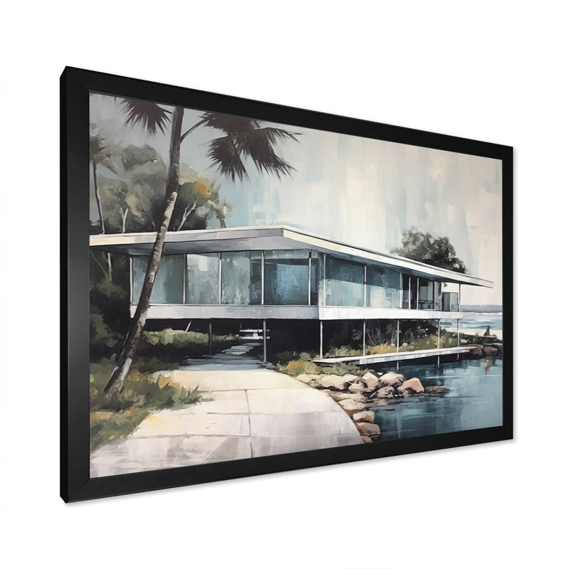 Beach House Tranquility II - imprimé, Cadre photo noir, H 12 po x l 20 po x P 1 po