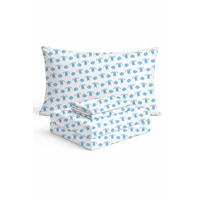 Seashells and Turtles Sheets King Bedding Set - Super Soft 4-Piece Coastal-Themed Bed Sheet Set for Kids & Teens – Sea Turtle & Seashell Bedding & Room Décor
