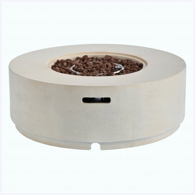 MGO Outdoor Propane Fire Pit - 38.2" Round With Faux Stone Finish, Outside Fire Pit Table With 50000 BTU, Steel Burner, Lava Rocks, Waterproof Cover,Suitable For Patio,Backyard,Poolside