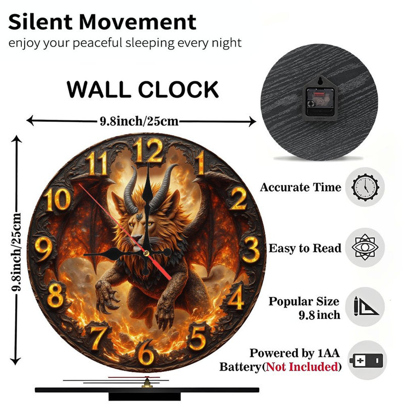 Horloge lion ardent