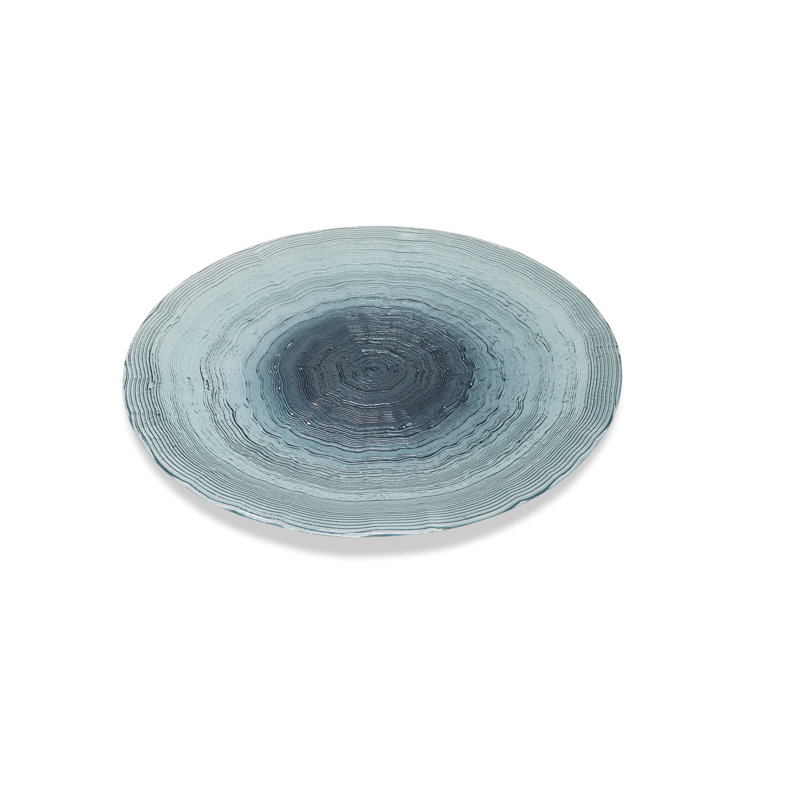Blue Glass Chargers Set of 4 with Textured Design