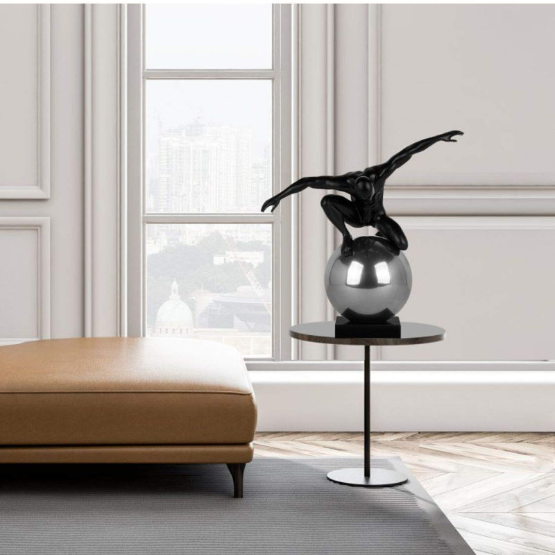 Sculpture Hanif Domination, Noir mat / semi-chrome