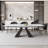 94.5”  Extendable Dining Table Set With Rectangular Sintered Stone Top And 8 Faux Leather Chairs-1791596483